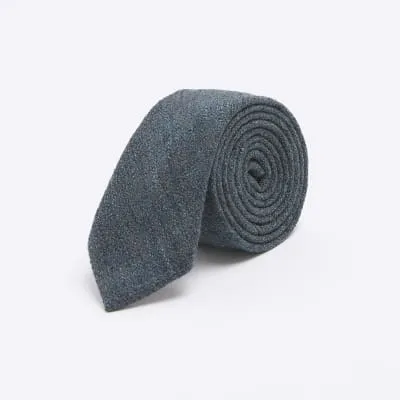 Blue Textured Tie sold by River Island