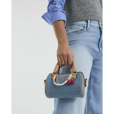 Blue Denim Mini Cross Body Bowler Bag sold by River Island