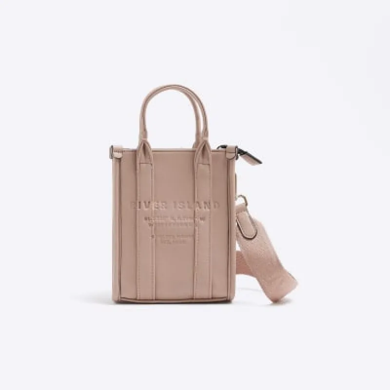 Pink Mini Debossed Cross Body Bag sold by River Island