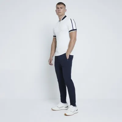 Navy Skinny Fit Chino Trousers sold by River Island
