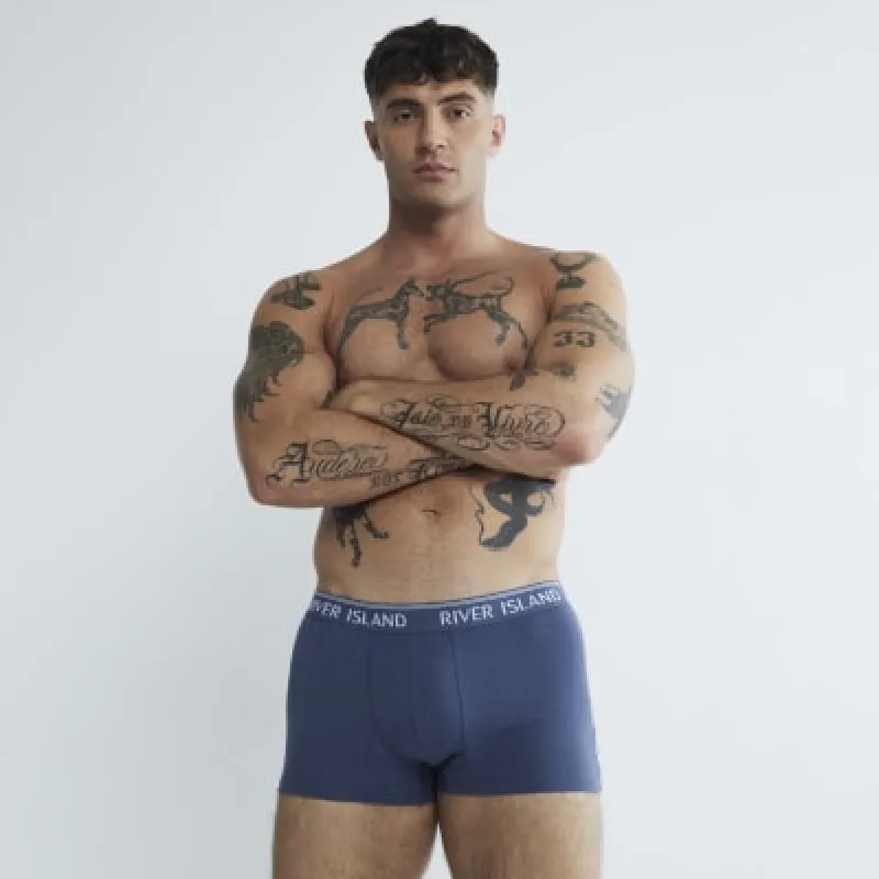 4 Pack Blue Tipped Trunks sold by River Island