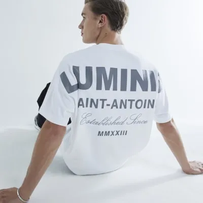 White Short Sleeves Luminis T-Shirt sold by River Island
