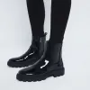 Black Patent Chelsea Boots sold by River Island