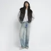 Brown faux fur crop gilet sold by River Island