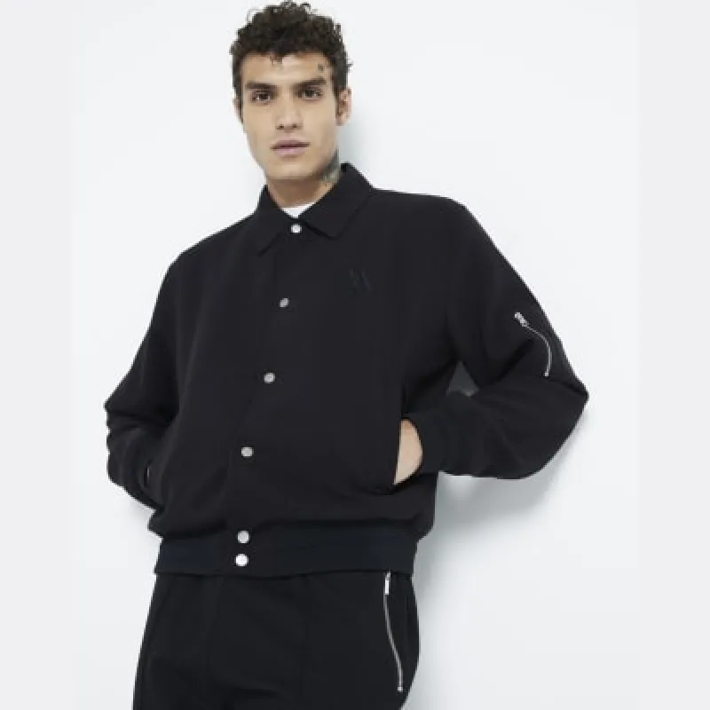 Black regular fit Smart bomber jacket sold by River Island