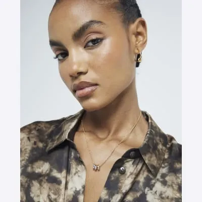 Gold Plated Ring Necklace sold by River Island