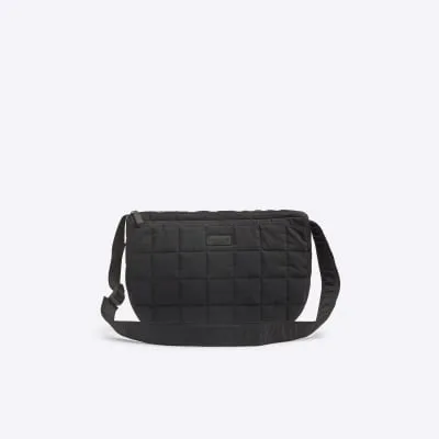 Black Quilted Luminis Sling Cross Body Bag sold by River Island