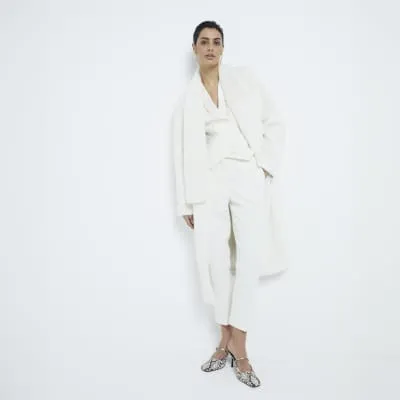 Cream Faux Fur Scarf Coat sold by River Island