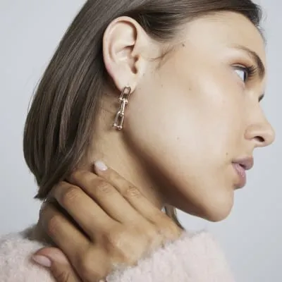 Pink Rose Gold Ball Link Earrings sold by River Island
