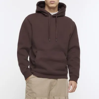 Brown regular fit hoodie sold by River Island