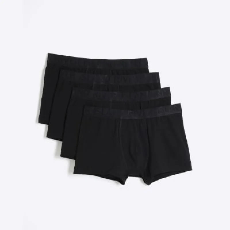 4PK Black Double Tipped Trunks sold by River Island