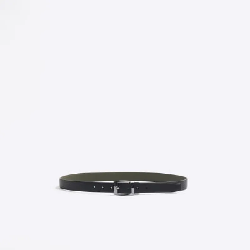 Khaki reversible pebble belt sold by River Island