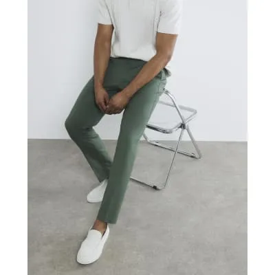 Khaki Slim Fit Chino Trousers sold by River Island