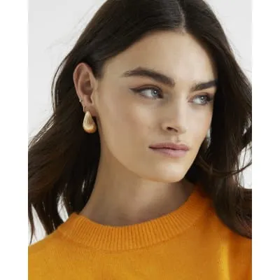 Gold Ridged Dome Stud Earrings sold by River Island
