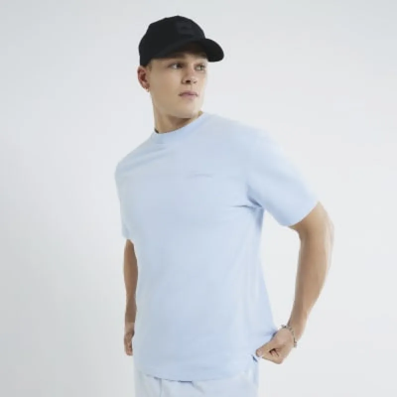 Blue Regular Fit Washed Luminis T-Shirt sold by River Island