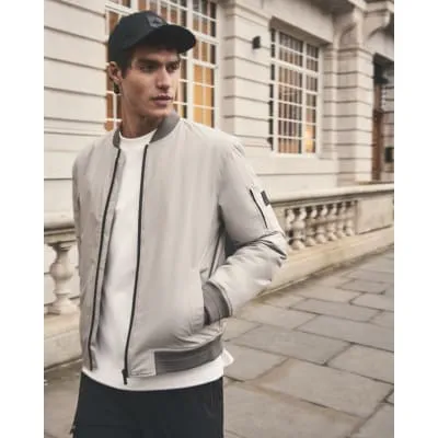 Grey Bomber Jacket sold by River Island