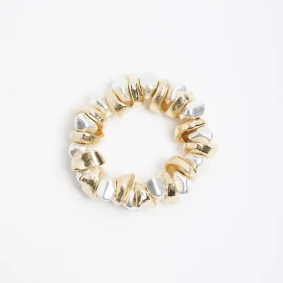 Gold Mixed Nuggets Bracelet sold by River Island
