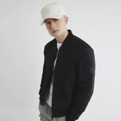 Black Bomber Jacket sold by River Island