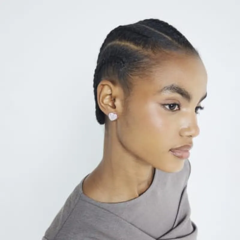 Silver Heart Stud Cubic Earrings sold by River Island