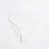 White High Waisted Ruched Bikini Bottoms sold by River Island