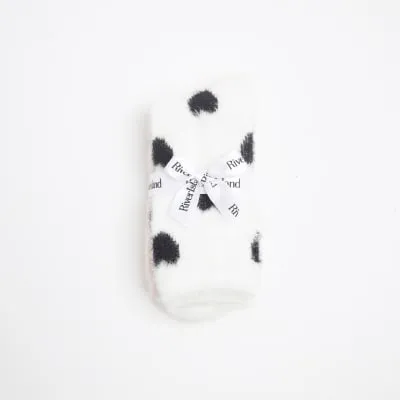 Cream & Pink Heart 2 pack Fluffy Socks Set sold by River Island