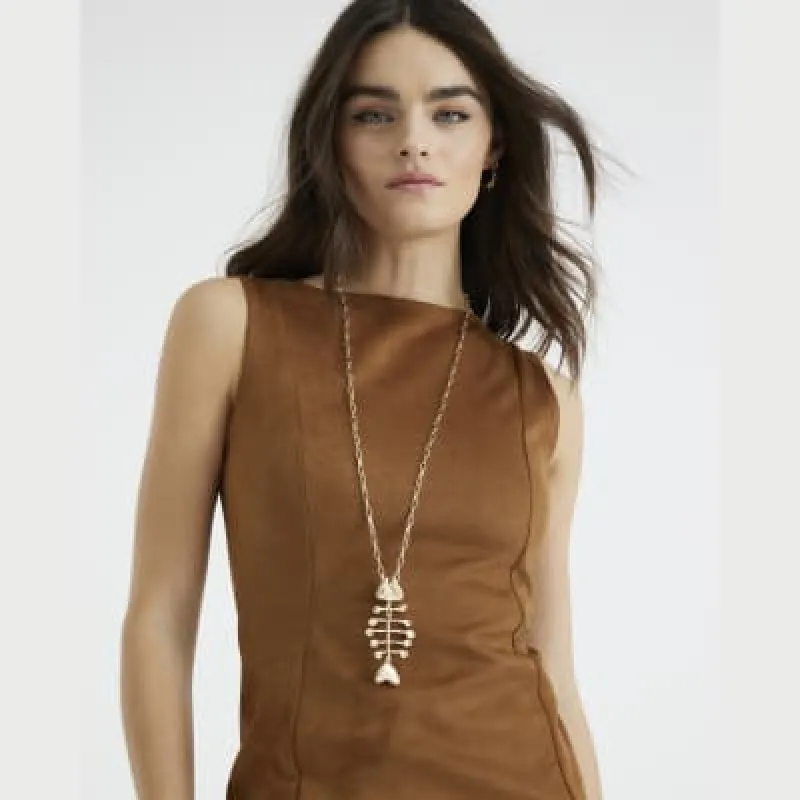 Gold Fish Pendant Necklace sold by River Island