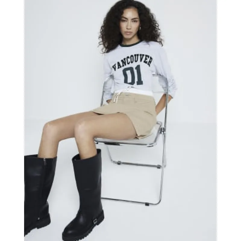 Grey Vancouver Graphic Long Sleeve T-Shirt sold by River Island