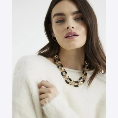 Black Chain Link Necklace sold by River Island