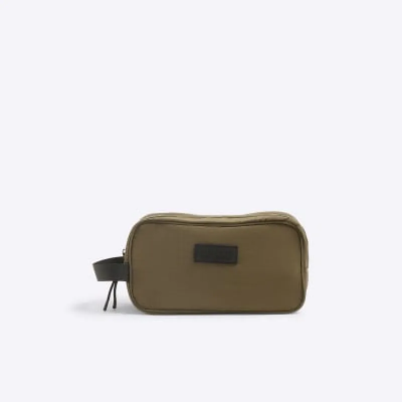 Khaki Ripstop Luminis Washbag sold by River Island