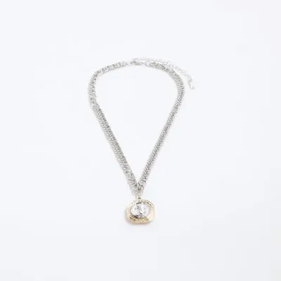 Metal Multi Beaded Coin Necklace sold by River Island