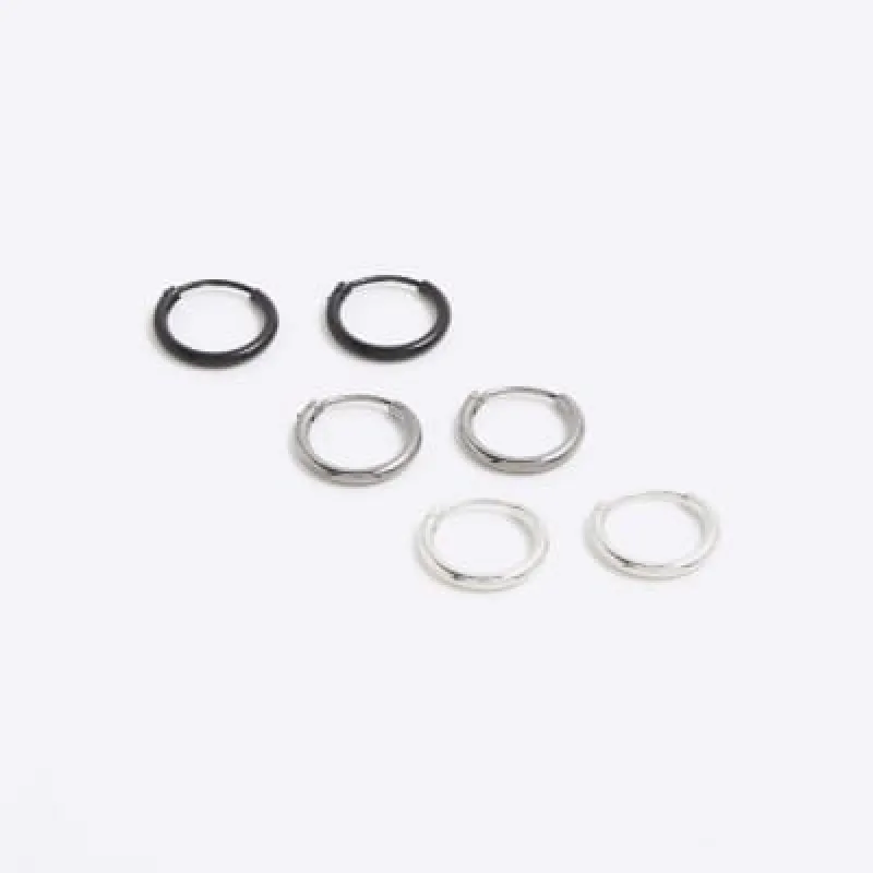 Metal Pack of 3  Multi Mixed Hoop Earrings sold by River Island