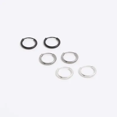 Metal Pack of 3 Multi Mixed Hoop Earrings sold by River Island