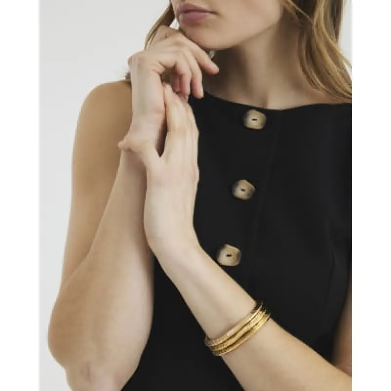 Gold 3 Pack Stretch Bracelets sold by River Island