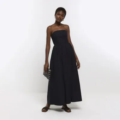 Black bandeau prom maxi dress sold by River Island