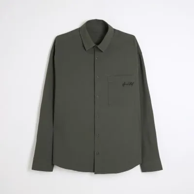 Green Relaxed Embroidery Shirt sold by River Island