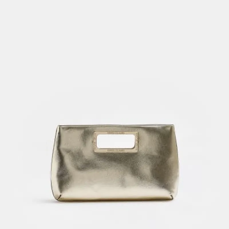 Gold Metal Handle Clutch Bag sold by River Island