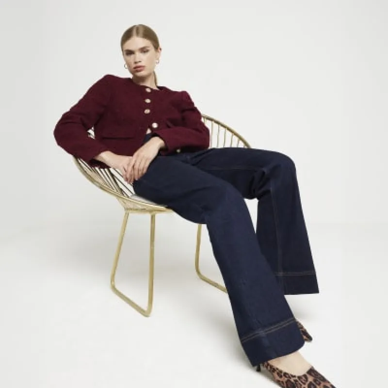 Blue high waisted wide leg jeans made by River Island