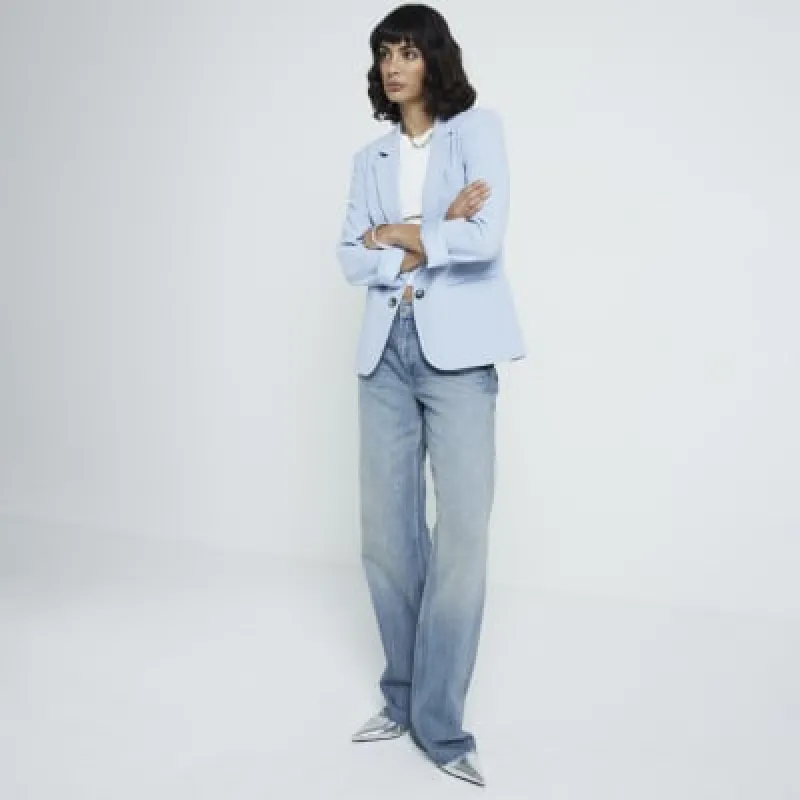 Blue rolled sleeve blazer sold by River Island