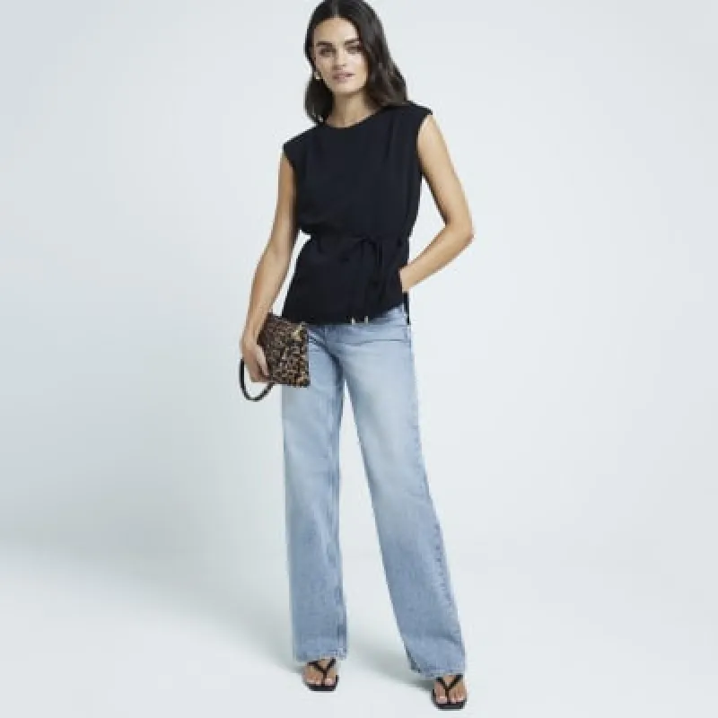 Black belted tank top sold by River Island