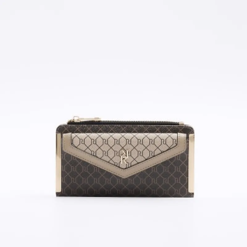 Brown RI monogram envelope purse sold by River Island