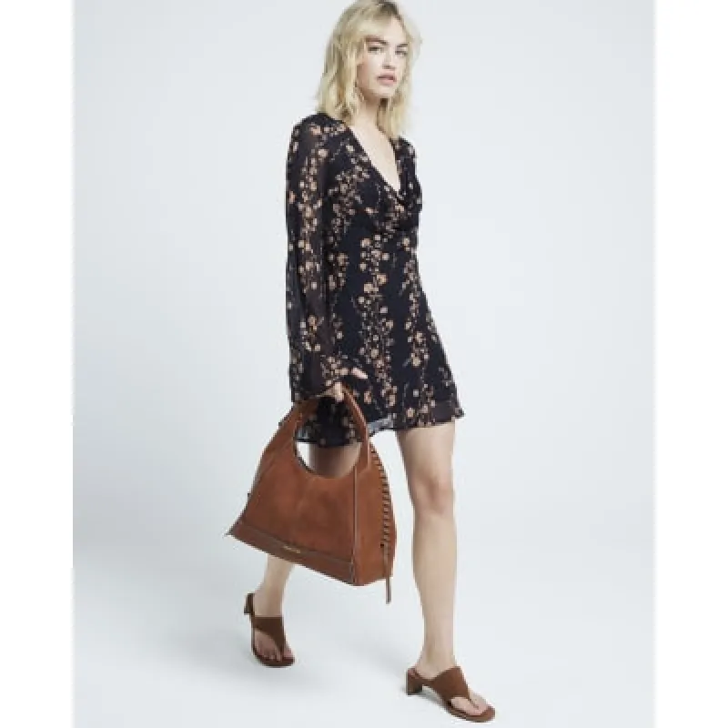 Brown Whipstitch Slouch Tote Bag sold by River Island