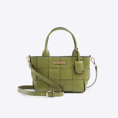 Khaki Chunky Weave Tote Bag sold by River Island