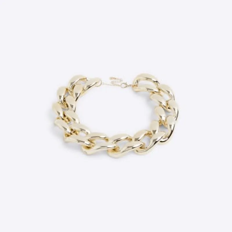 Gold chunky chain link necklace sold by River Island