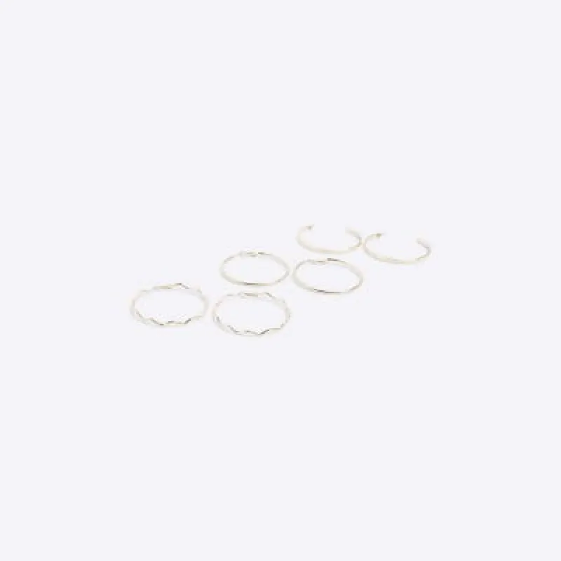 Gold textured hoop earrings multipack sold by River Island