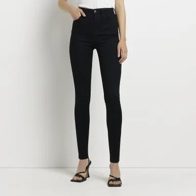 Black High Rise Sculpt Skinny Jeans sold by River Island