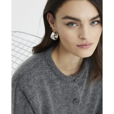 Silver Brushed Twist Hoop Earrings sold by River Island
