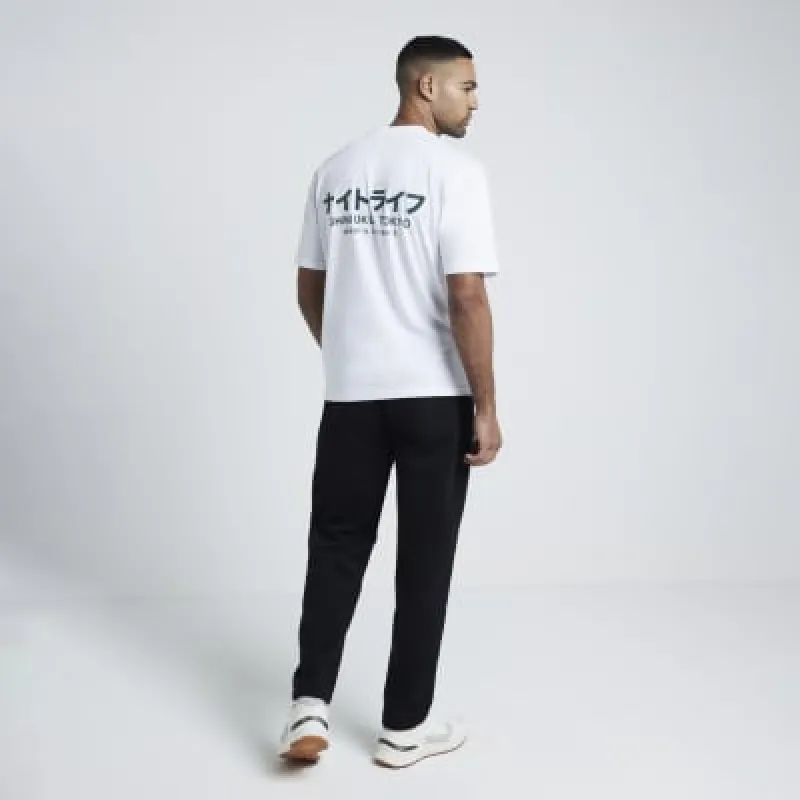 White Regular Fit Japanese Graphic T-Shirt sold by River Island