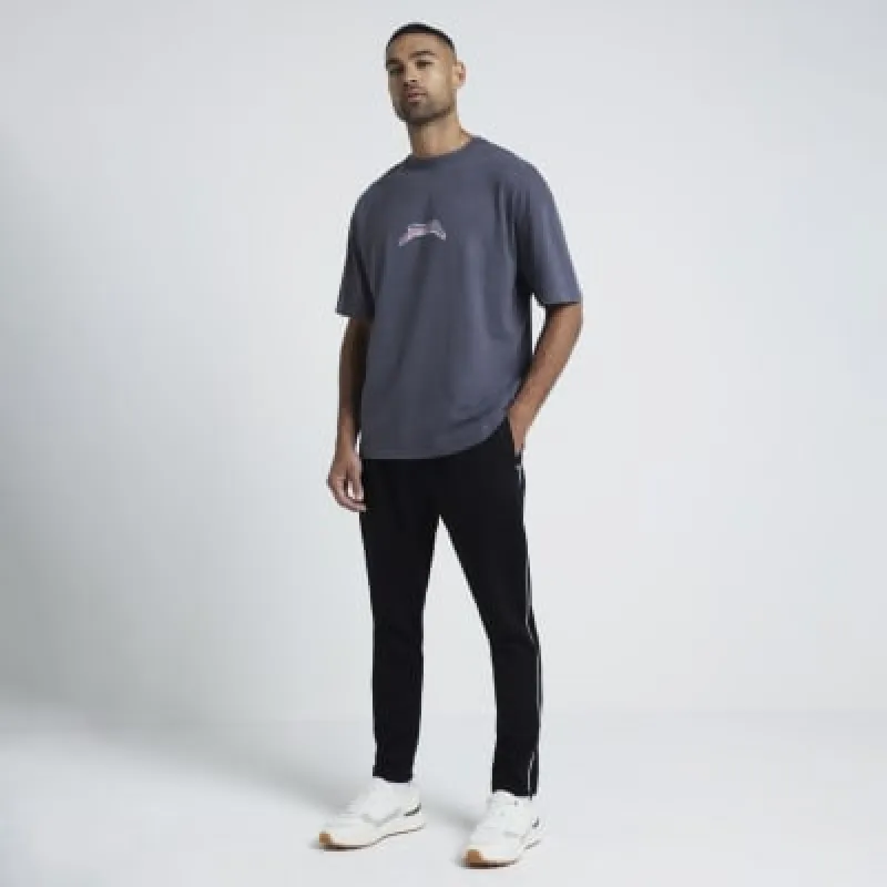Black oversized fit grunge graphic t-shirt sold by River Island