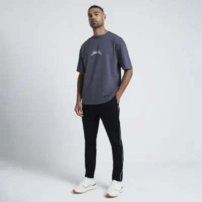 Black oversized fit grunge graphic t-shirt sold by River Island