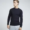 Navy muscle fit cable knit jumper sold by River Island